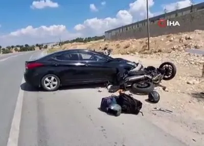Emet’te otomobille motosiklet çarpıştı