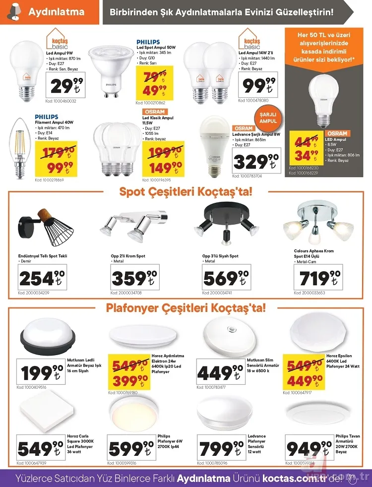 Koçtaş ekim ayı indirim kataloğu yayınlandı! Evinizi baştan aşağı tamamen değiştirebileceğiniz ürünlerin indirimli fiyatı 24
