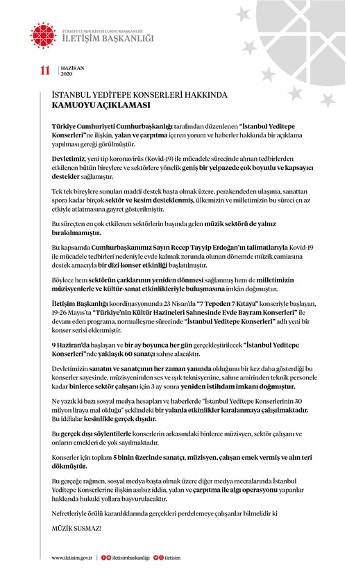 iletisim-baskanligindan-yeditepe-konserleriyle-ilgili-ortaya-atilan-iddialara-yalanlama-1591898079832.jpg İletişim Başkanlığından Yeditepe konserleriyle ilgili ortaya atılan iddialara yalanlama - 7