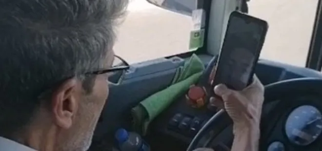 İETT skandallarına bir yenisini daha ekledi! Otobüs şoförü araç kullanırken cep telefonuyla görüntülü konuşma yaptı