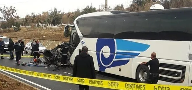 Kırşehir’de otobüs ile otomobil çarpıştı: 3 ölü, 1 yaralı