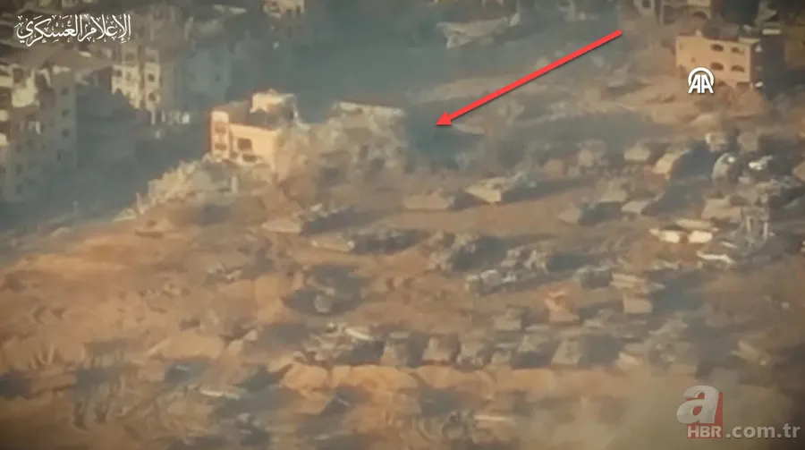 El Kudüs Tugayları Gazze'de katil İsrail'in tankını böyle imha etti! Cephe hattından sıcak görüntüler 15