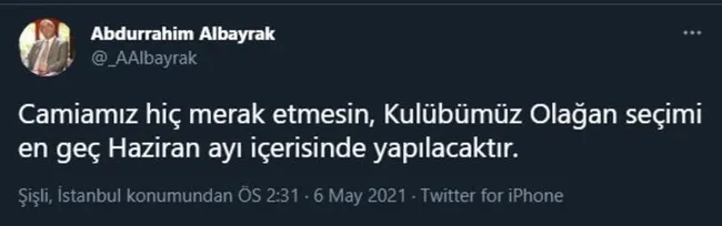 Abdürrahim Albayrak: Seçim en geç Haziran’da yapılacak