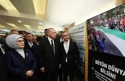 Erdoğan Kızılcahamam’da Filistin sergisini gezdi