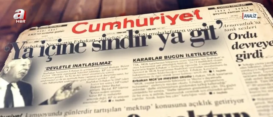 turk-demokrasisine-e-muhtira-lekesi-27-nisanin-19-yili-1777286872401.jpg Dönemin Cumhuriyet Gazetesi manşeti foto: ahaber.com.tr