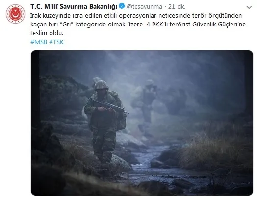 Son dakika: Biri gri kategoride aranan 4 PKK’lı güvenlik güçlerine teslim oldu - 1