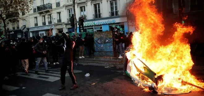 Fransa’da polis şiddeti nedeniyle sokaklar yangın yeri: Protestocular Macron’un istifasını istiyor