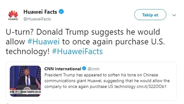 Huawei açıkladı: ABD Başkanı Trump’tan U dönüşü...