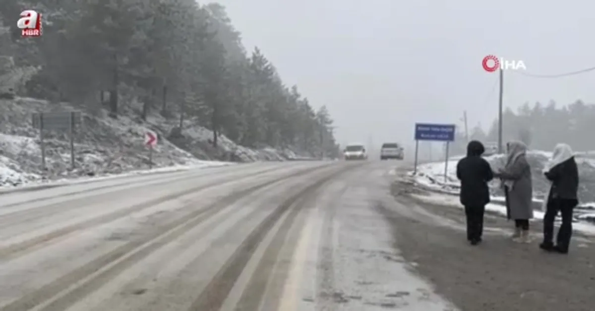 Karabük'ün yüksek kesimlerinde kar yağışı