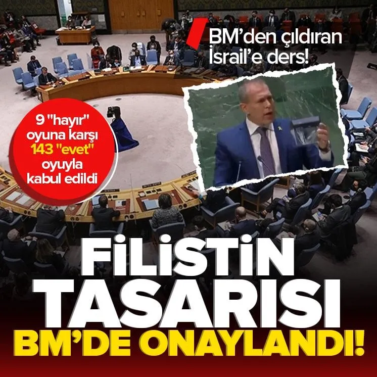 Filistin tasarısı BMde onaylandı
