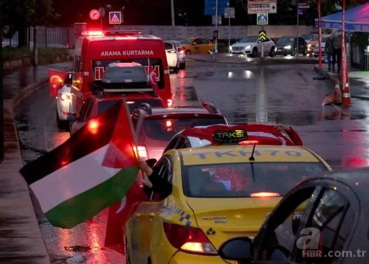 İsrail’in Filistinlilere saldırıları İstanbul’da protesto edildi
