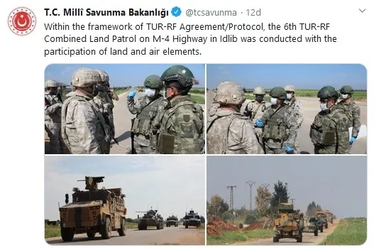 Son dakika: Türkiye ve Rusya’dan İdlib’de 6’ncı ortak devriye