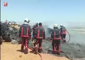 Battalgazi'de şantiyede korkutan yangın