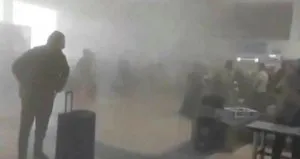 Havalimanında yangın paniği! Dumanla kaplandı