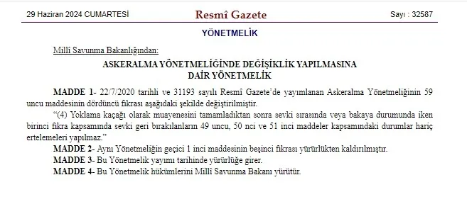 askeralma-yonetmeliginde-degisiklik-resmi-gazetede-yayimlandi-bu-maddeler-haricinde-erteleme-kabul-edilmeyecek-1719611017022.jpg Askeralma yönetmeliğinde değişiklik Resmi Gazete'de yayımlandı! Bu maddeler haricinde erteleme kabul edilmeyecek - 1
