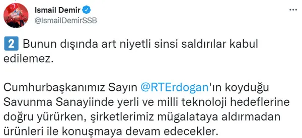 İsmail Demir’den savunma sanayiine saldıran CHP’li Sevda Erdan Kılıç’a tepki! Saldırılar kabul edilemez