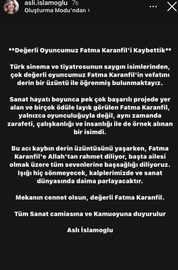 Aşk-ı Memnu’nun Şayeste’si Fatma Karanfil hayatını kaybetti! Rol arkadaşlarından veda paylaşımları...