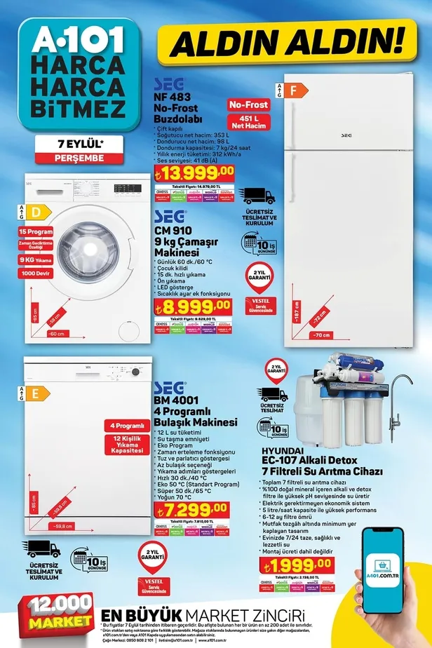 A101 aktüel ürünler kataloğu (9 Eylül Cuma)! Mutfak gereçlerinden elektronik ürünlere, akıllı LED TV’den beyaz eşyaya birçok ürün A101’de - 2