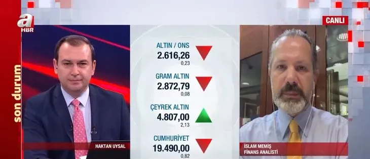Altın fiyatları düşer mi yükselir mi? İslam Memiş gram için A Haber’de rakam verdi