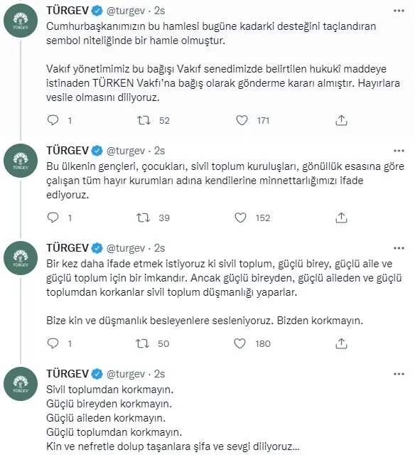 Son dakika: Başkan Erdoğan Kemal Kılıçdaroğlu’ndan kazandığı tazminatı TÜRGEV’e bağışladı