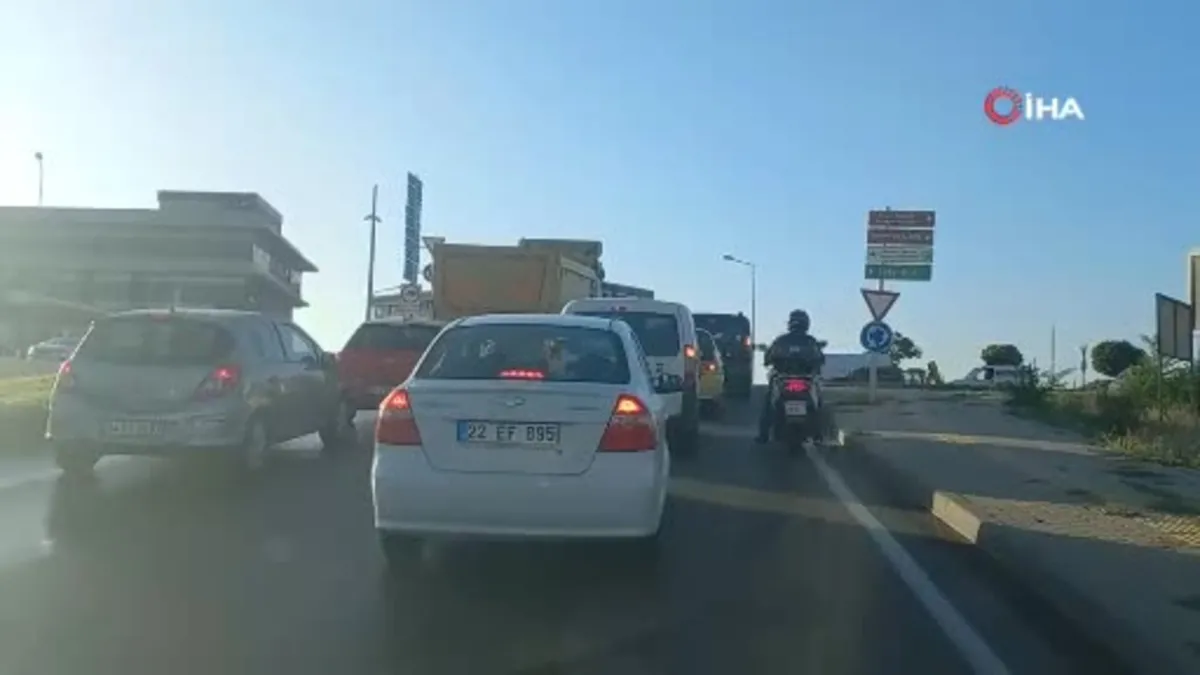 Edirne’de trafik yoğunluğu