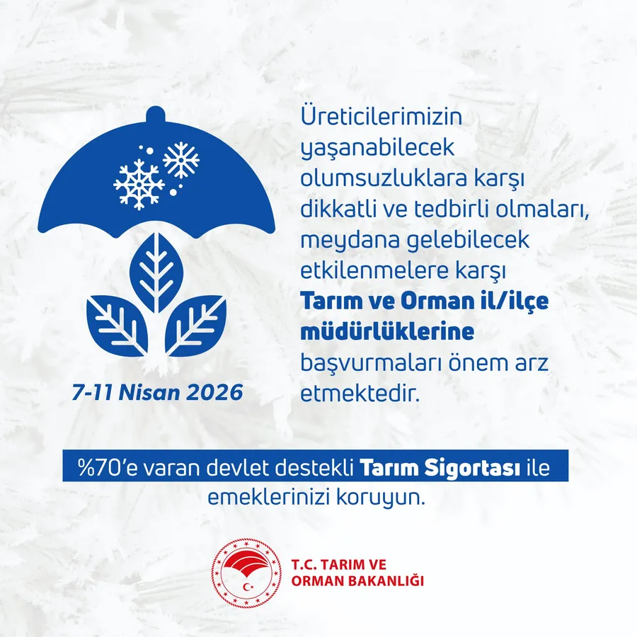 Tarım ve Orman Bakanlığı'ndan çiftçilere zirai don uyarısı - 1