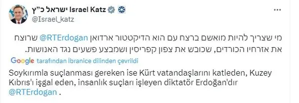 disisleri-bakanligindan-katzin-baskan-erdogan-paylasimina-sert-tepki-bu-suclara-ortak-olan-herkes-uluslararasi-1716835289272.jpeg Başkan Erdoğan'ın sözleri terör devletini kudurttu! İsrailli Bakan Katz Başkan Erdoğan'ı alçakça hedef aldı | Dışişleri Bakanlığından sert tepki... - 3