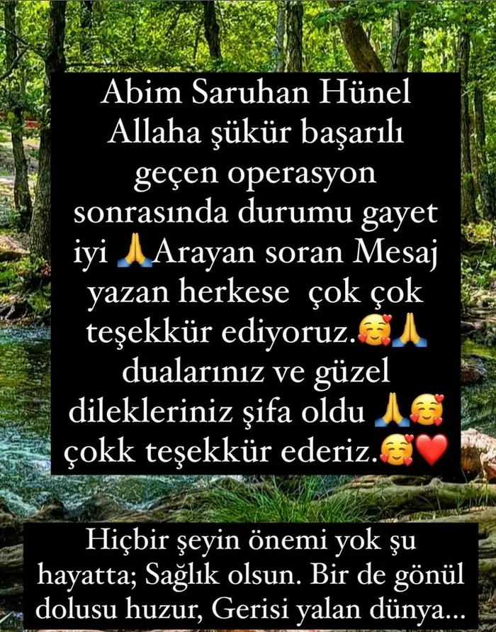 Kalbinden ameliyat olmuştu! Aslı Hünel paylaştı: Oyuncu Saruhan Hünel’in sağlık durumu...