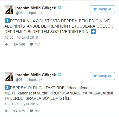 Melih Gökçek: İstanbul'da sunî bir deprem planlıyorlar - 1