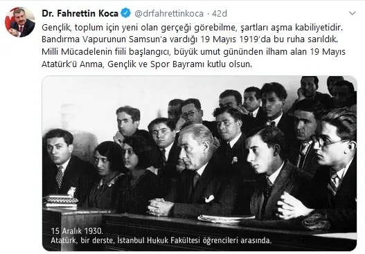 Sağlık Bakanı Fahrettin Koca'dan 19 Mayıs mesajı - 1