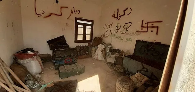 Tel Abyad’da teröristlere ait ele geçirilen binalardaki işaretler dikkat çekti