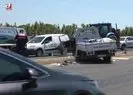 Ayvalık’ta TIR ile kamyonet çarpıştı