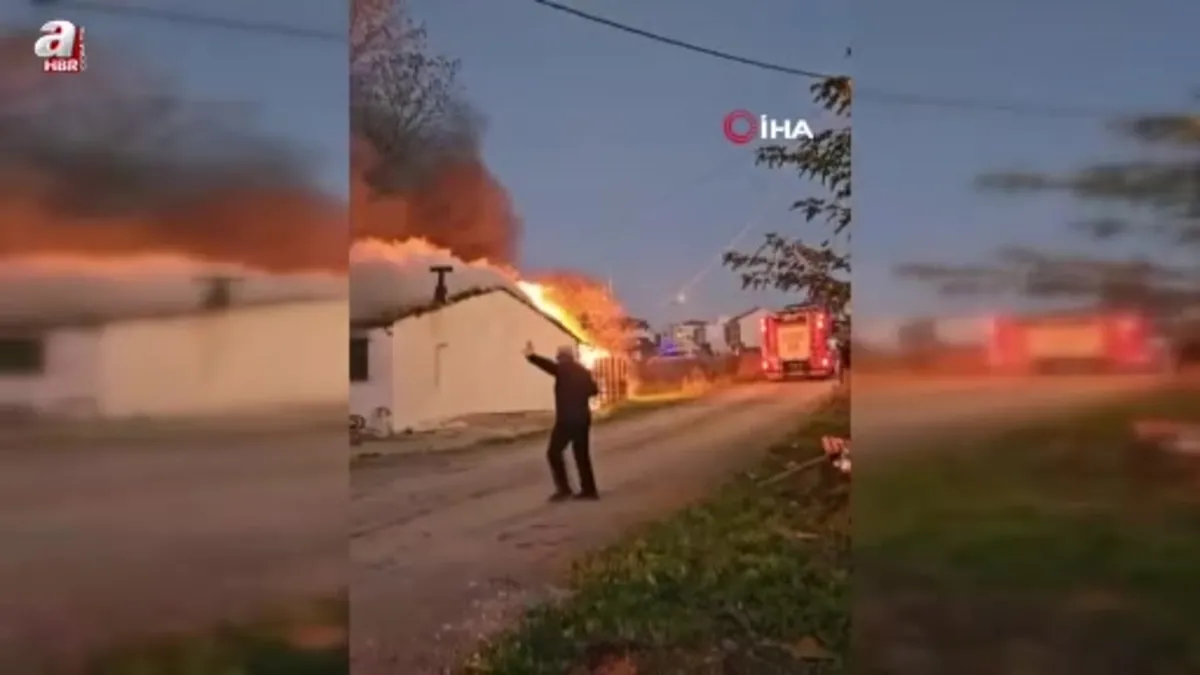 Arnavutköy’de gecekondu alev alev yandı