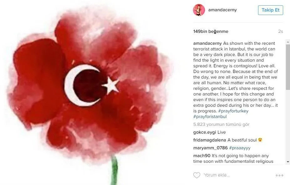Amanda Cerny İstanbul için dua istedi - 1