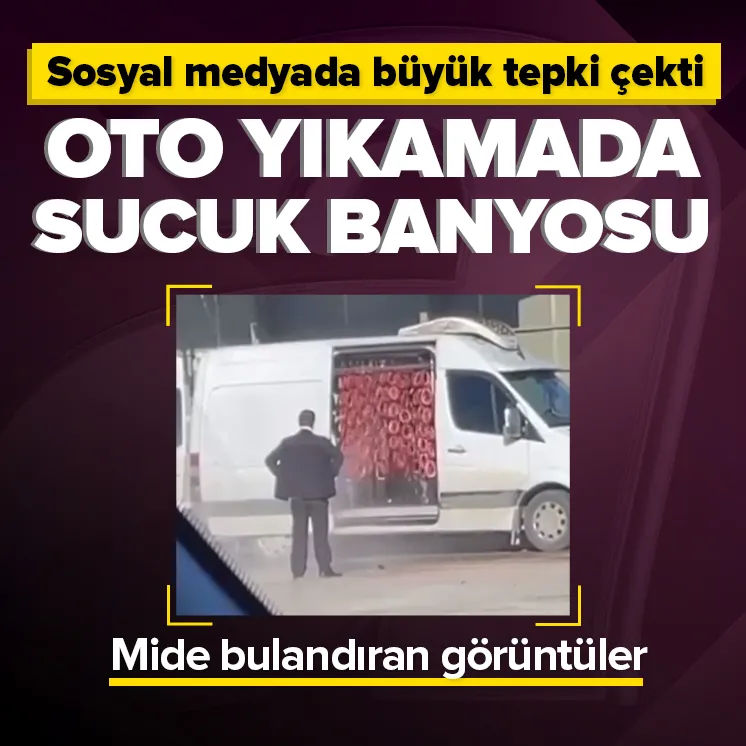 Oto yıkamada sucuk yıkadılar