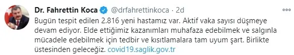 Son dakika: Sağlık Bakanlığı 28 Aralık koronavirüs vaka sayıları açıklandı | Türkiye’de bugün Kovid-19’dan kaç kişi öldü?