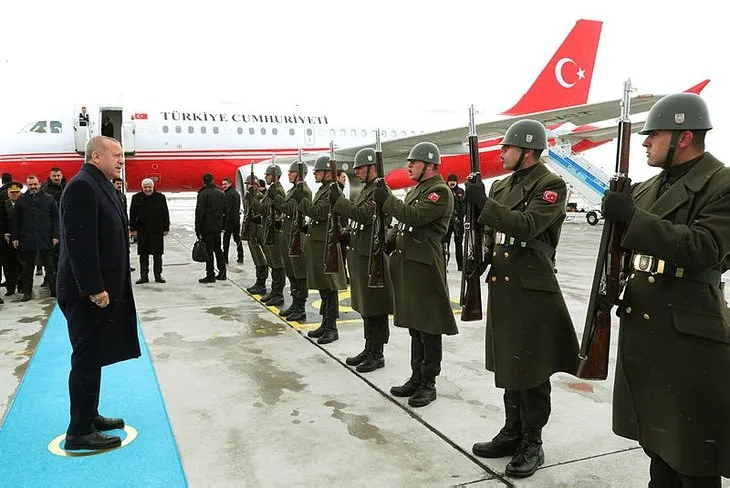 Başkan Erdoğan’a Erzurum’da sıcak karşılama