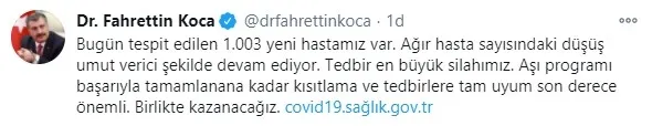 Son dakika: Sağlık Bakanlığı 11 Ocak 2020 Kovid-19 vaka ve vefat sayılarını açıkladı | Türkiye’de koronavirüsten kaç kişi öldü?