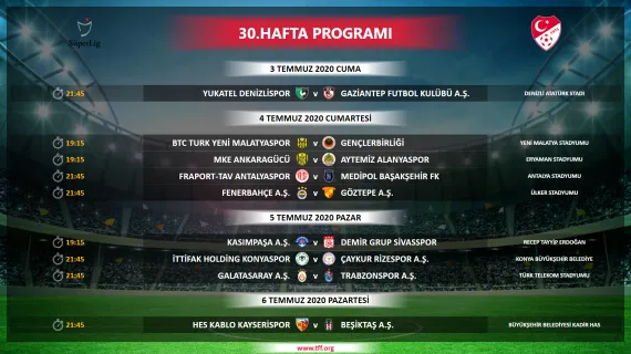 Son dakika: Süper Lig'de 5 haftalık program açıklandı - 4