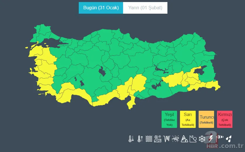 19 ilde sarı kodlu uyarı! Harita ikiye bölündü: İstanbul’a kış geri geliyor 9