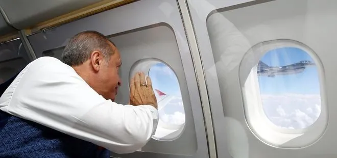 Cumhurbaşkanı Erdoğan F-16’ları böyle selamladı
