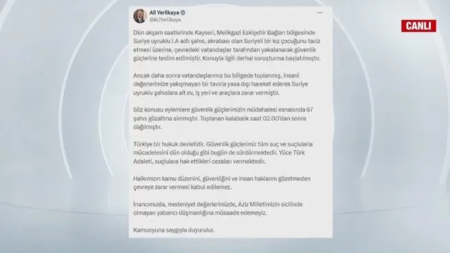 Kayseri’deki taciz iddiası