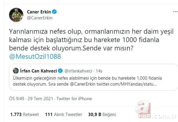 Türkiye yangına karşı tek yürek: Ünlü isimler de destek veriyor! Ormanlara ağaç dikilmesi için büyük kampanya başladı 22