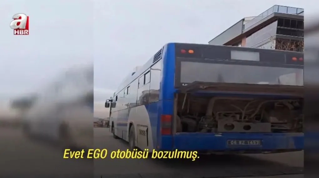 Ankara'da EGO otobüsü yolda kaldı
