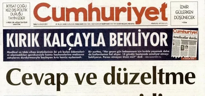 Son dakika: Cumhuriyet Gazetesi TÜGVA’yı hedef almıştı! Yalan manşete tekzip de manşetten