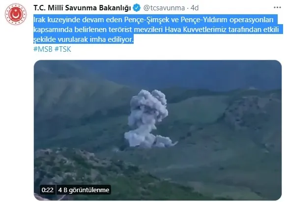 Irak kuzeyinde PKK'ya darbe! İşte Pençe-Şimşek ve Pençe-Yıldırım operasyonlarından bombalama görüntüsü - 1