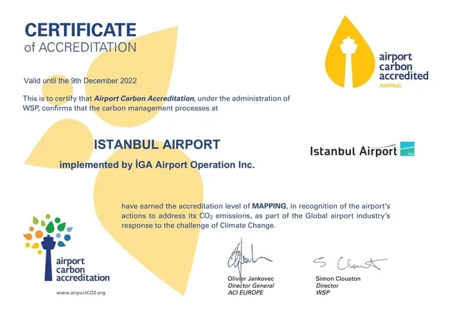 İstanbul Havalimanı'nın karbon yönetimine uluslararası sertifika verildi - 1