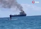 Yakıt gemisinde yangın