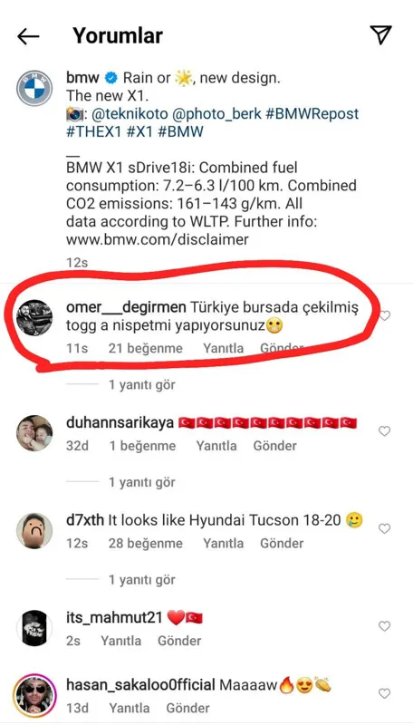 Dünya markası BMW’den dikkat çeken paylaşım! Gemlik detayı gözlerden kaçmadı | TOGG’a nispet mi yapıyorsunuz?