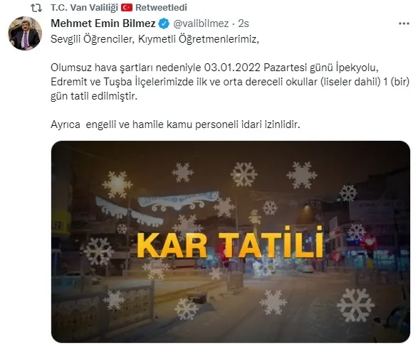 Son dakika: Van’da okullara kar engeli - 1